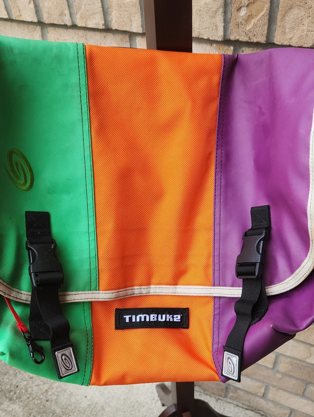 Timbuk2 Colorblock Messenger Bag - Green, Orange, Purple 16x19
